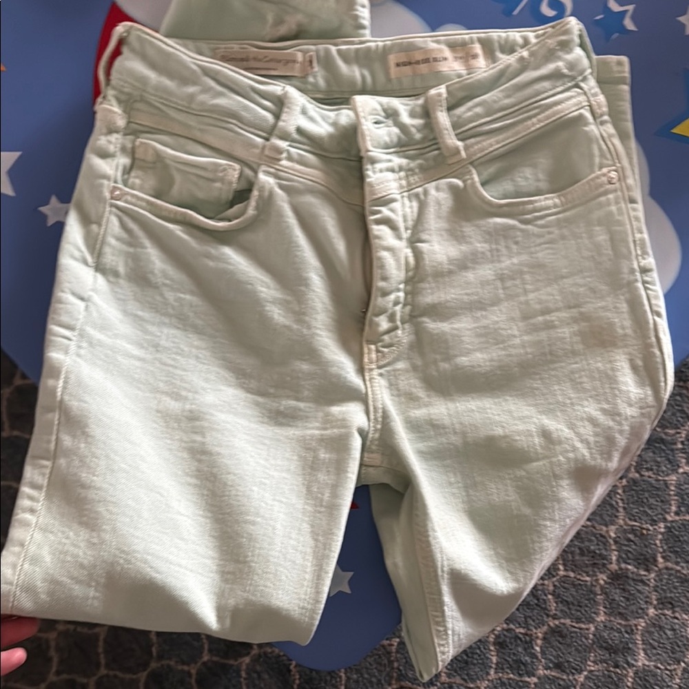 Anthropologie Green Skinny Jeans